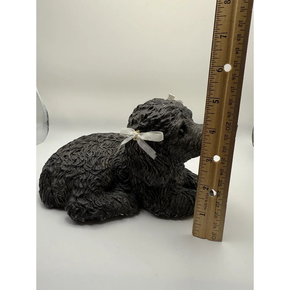 Vtg Sandicast Miniature Black Poodle Dog Sandra Brue 1981 Sculpture Signed 8